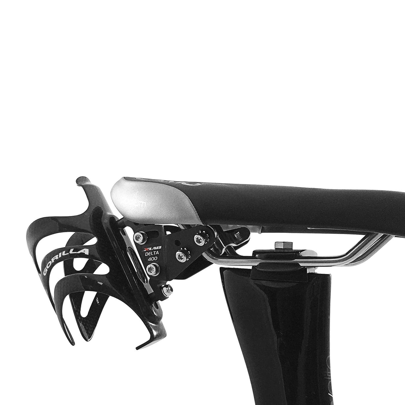XLAB Delta 400 Single Bottle Rear Hydration System with Carbon Cage for Triathlon and Road Bikes