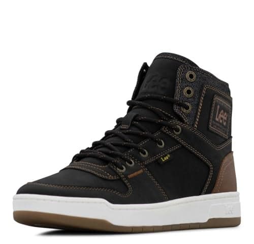 Lee Daybreaker Hi Sneaker for Men Comfortable Denim Mens Shoe Everyday Men Footwear BlackBritish Tan 95