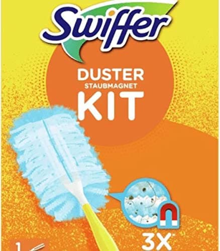 Swiffer Duster Trap Lock Kit 1 Handle 5 Refills 1 Set Light Blue