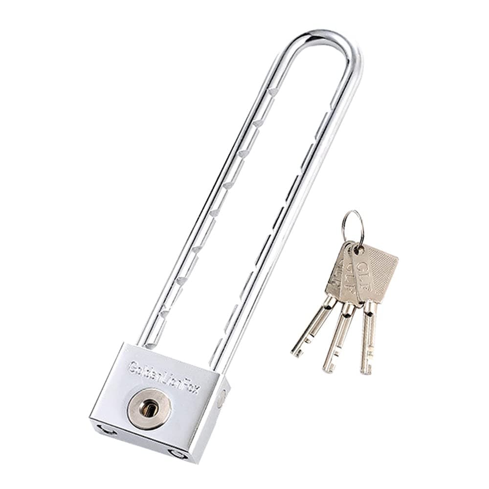Keyed Long Padlock 15inch Solid Brass Removable and Adjustable Length Latch for Bicycle Lock cabinets and Gates