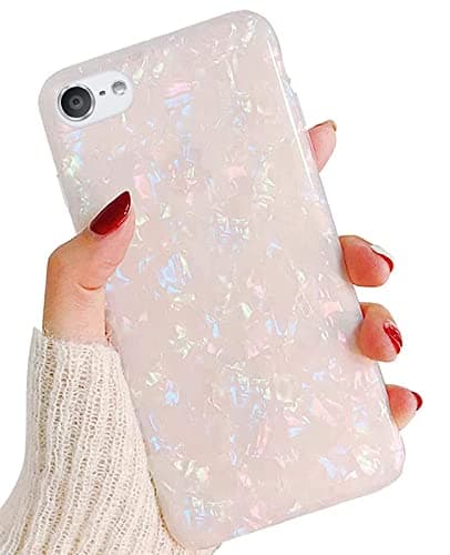 J.west iPod Touch 7th Generation Case, iPod Touch 6th 5th Case, Cute Glitter Pretty Pearly-Lustre Slim Soft Bumper TPU Silicone Shockproof Protective Case Cover for Girls Women (Colorful)