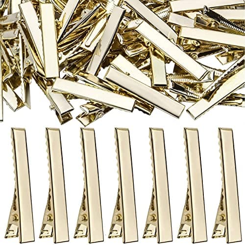 NEOBABY Plain Alligator Barrettes Metal Hair Pins Clips | Hair Styling Accessories for Girls and Women's (Pack of 50 Pcs) (GOLDEN 4 CM, 4 CM)