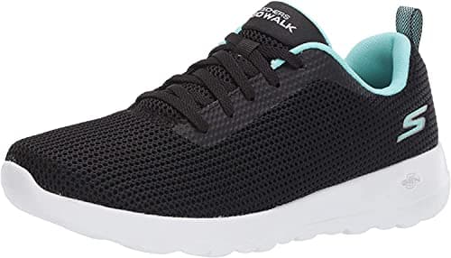 Skechers Women's Go Walk Joy Upturn Sneaker, Black/Aqua, 10
