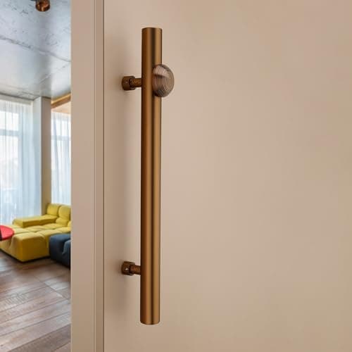 LAPO 18 Inch 304 Heavy Duty Stainless Steel Door Handle for Main Door PVD Rose Gold Finish Pull Handle | Hole to Hole Size 12 Inch | 3 Years Warranty - Pack of 1