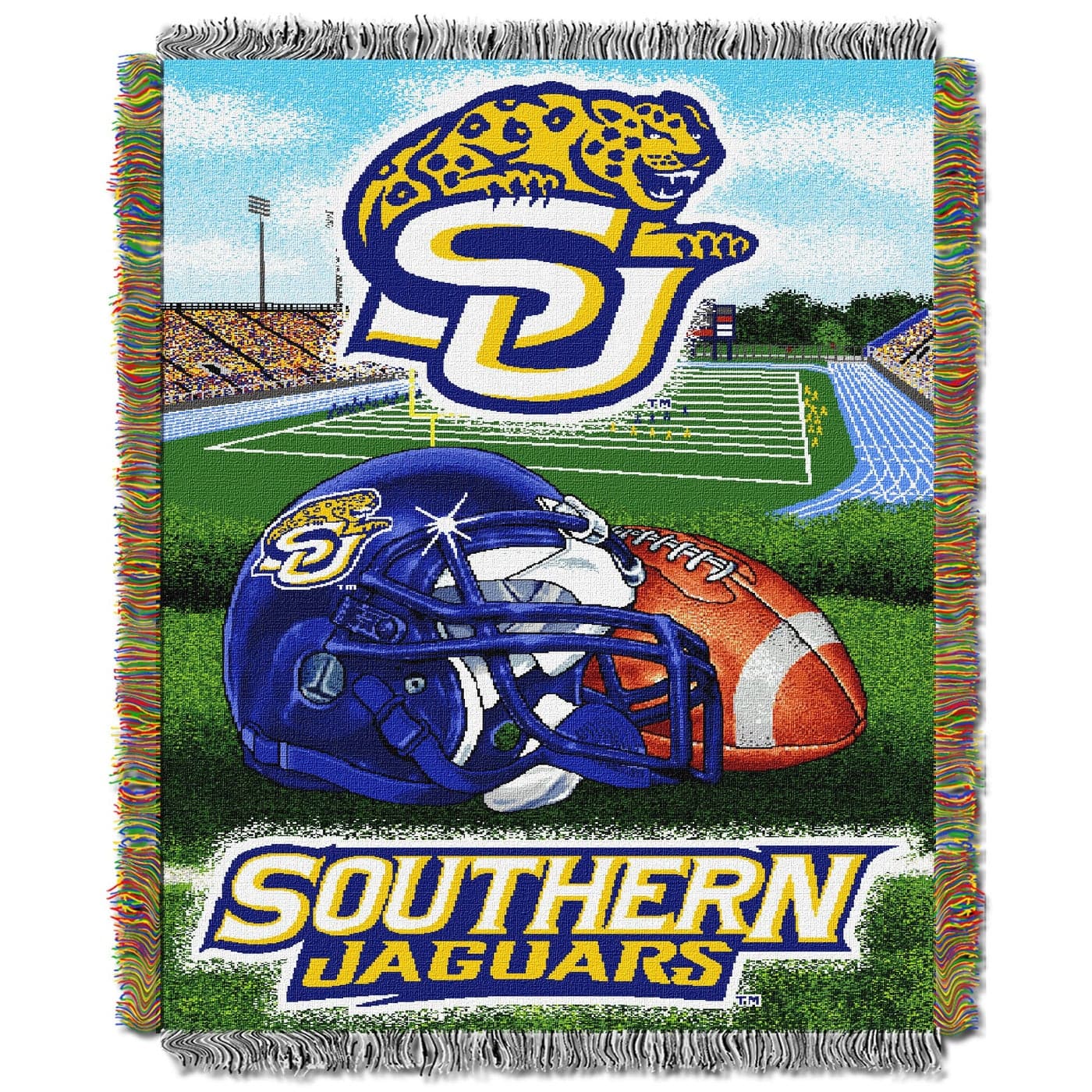 Northwest NCAA Southern Jaguars UnisexAdult Woven Tapestry Throw Blanket 48 x 60 Home Field Advantage