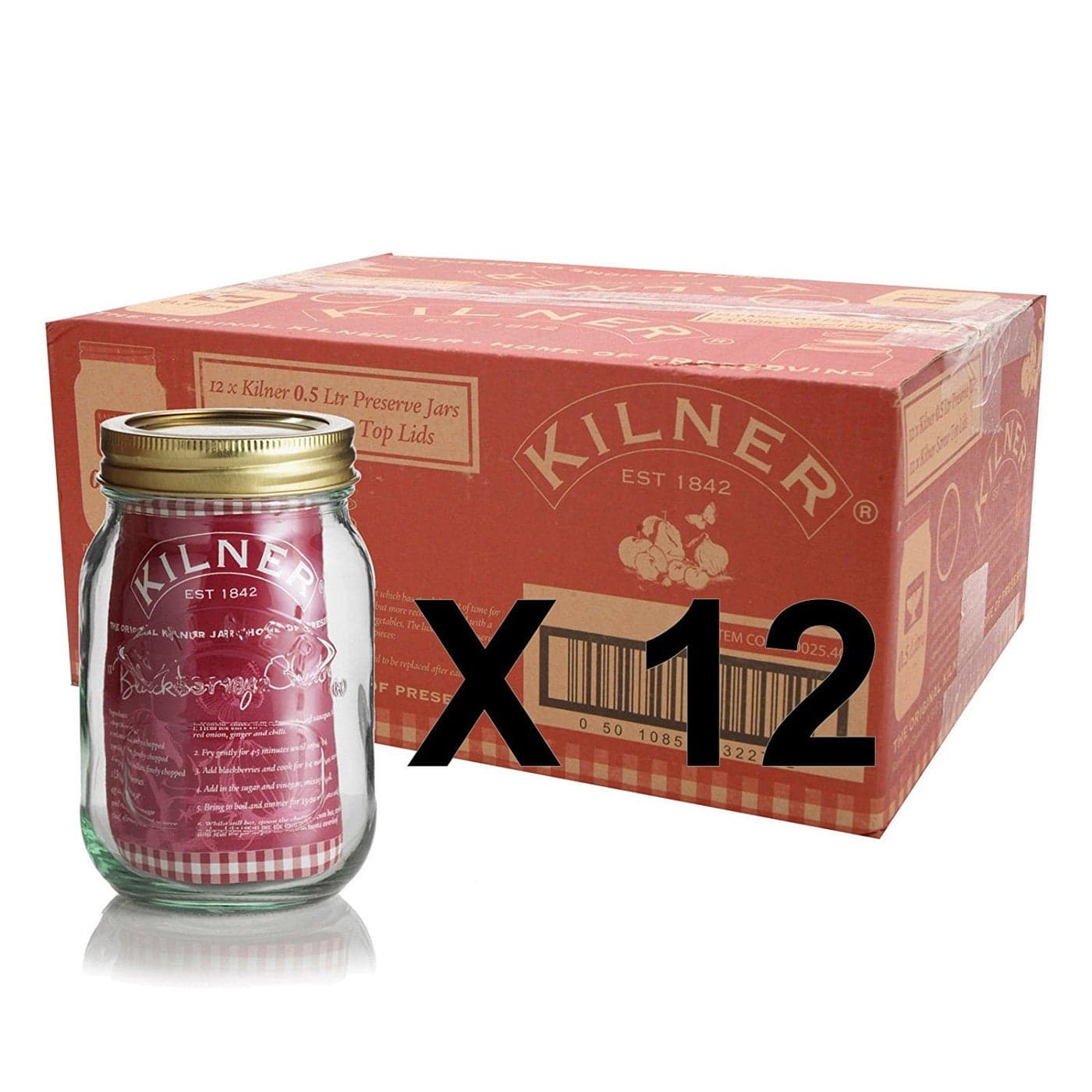 Set of 12 Kilner 05L Screw Top Preserve Preserving Jam Pickle Glass Storage Jar