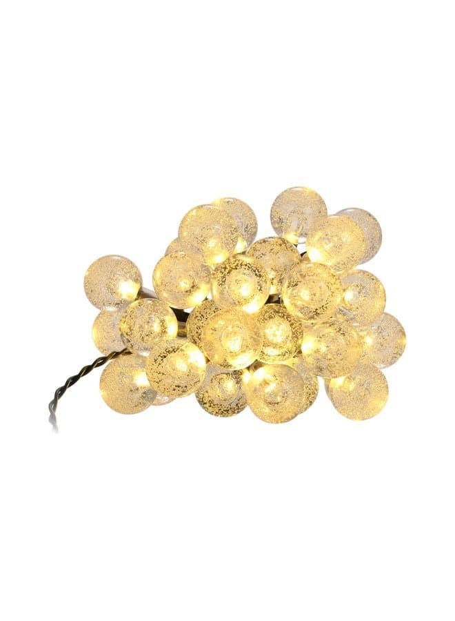 Solar Powered Crystal Ball String Light Yellow 6.3meter