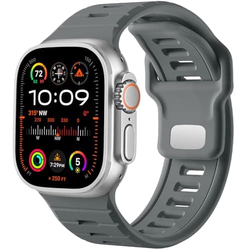 Odbeai Sport Band Compatible with Apple Watch Ultra 2 3/Ultra Band,Compatible with Apple Watch Bands for Men 49mm 46mm 45mm 44mm 42mm,Waterproof Silicone Strap for iWatch Bands All Series SE 11 10 9-1