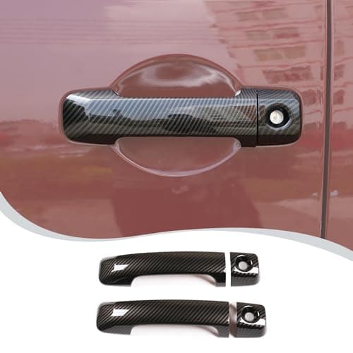 LLKUANG ABS Car Exterior Door Handle Decorative Cover Trim Fit for Toyota FJ Cruiser Handle Accessories 4pcs/Set (Carbon fiebr Pattern)