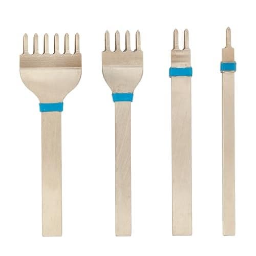 Weaver Leather Supply Diamond Leather Stitching Chisel Set, Precise 5mm Hole Punch, Color-Coded Hole Punch Set for Hand Sewing and Saddle Stitching