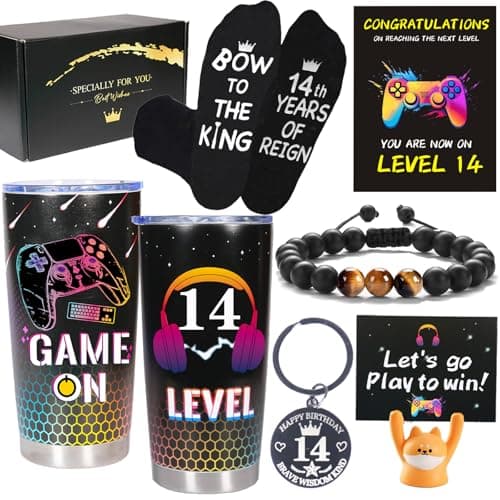 Carselage 14 Year Old Boy Gifts, 14th Birthday Gift Decorations for Son, Gamer Gifts for Teenage Boy, Christmas Gift for Kids, Nephew, Grandson, Brother