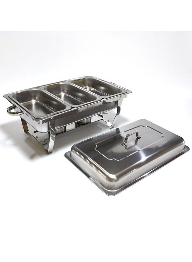 Stainless Steel Chafing Dish With Lid Silver 3Layers