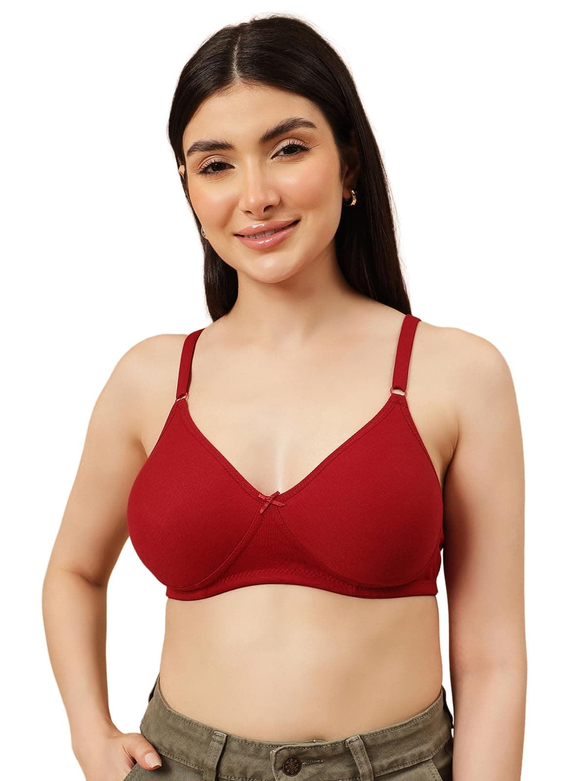 clovia T-Shirt Bra (BR0184Q09-34C_Deep Maroon)