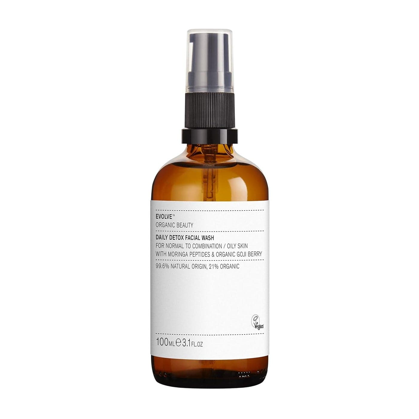 Evolve Organic Beauty Natural Daily Detox Facial Wash SmallBatch Vegan Clean Beauty Full Size 34 fl oz 100 ml