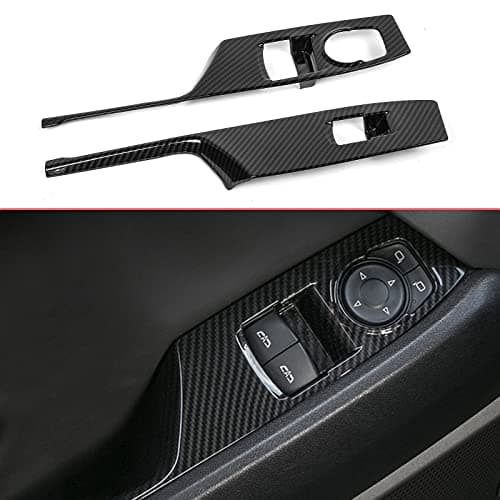 Carbon Fiber Window Switch Lift Button Trim Cover Sticker Panel Door Handle Interior Control Switch Decoration Accessories for Chevrolet Camaro 2017-2022