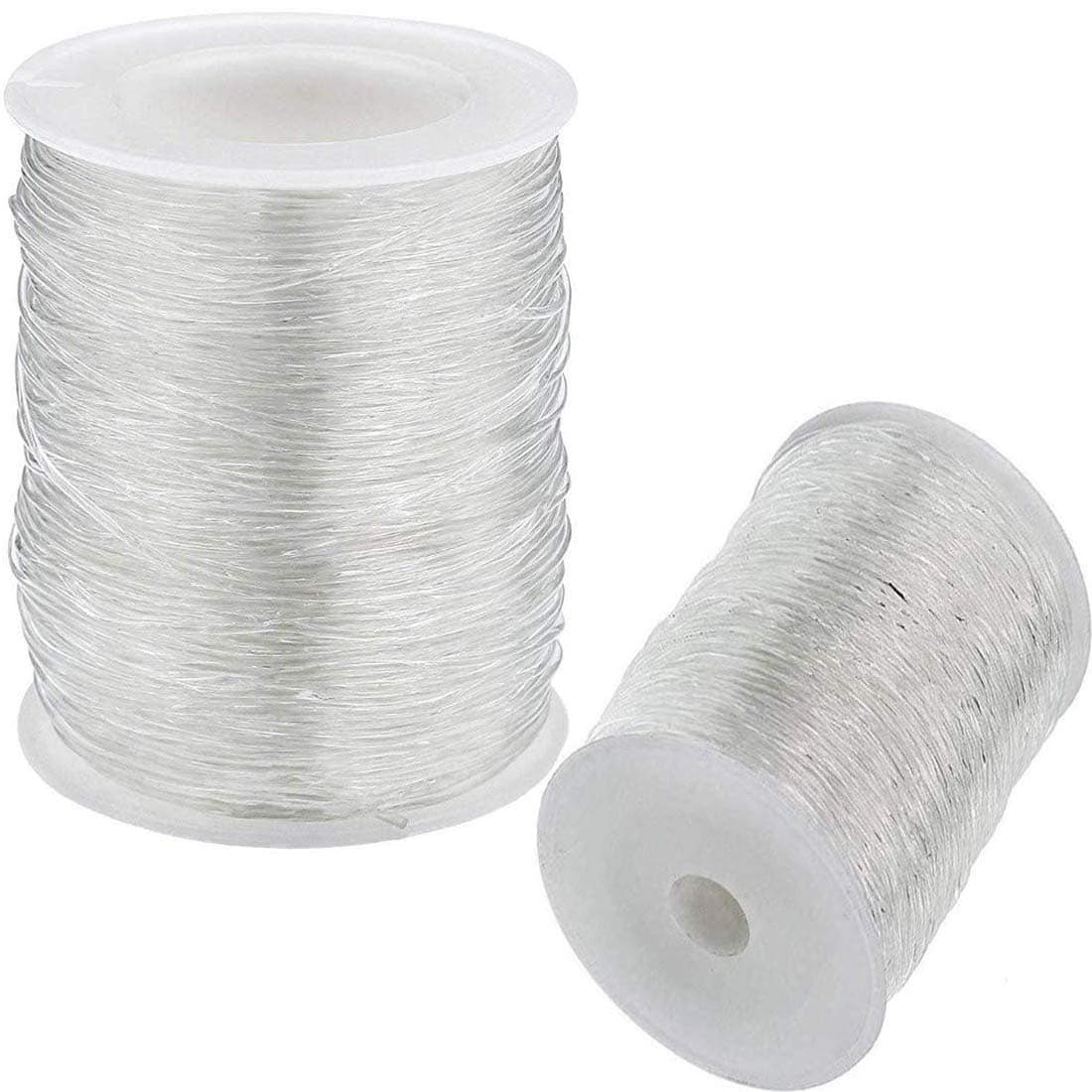 DIY Crafts Pack of 18 Roll 2x9, Stretch Polyester String, 2 Pieces White Elastic Clear Beading Thread Stretch Polyester String Cord - for DIY (Pack of 18 Roll 2x9, Stretch Polyester String)