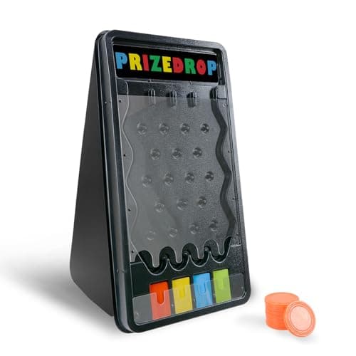 iElyiEsy 25x14 Prize Drop Plinko Board Game Set Featuring 8 Personalizable Playing Pucks A for Family Get Togethersand Carnival Style Events Mini Collapsible Tabletop Plinko Game Drop