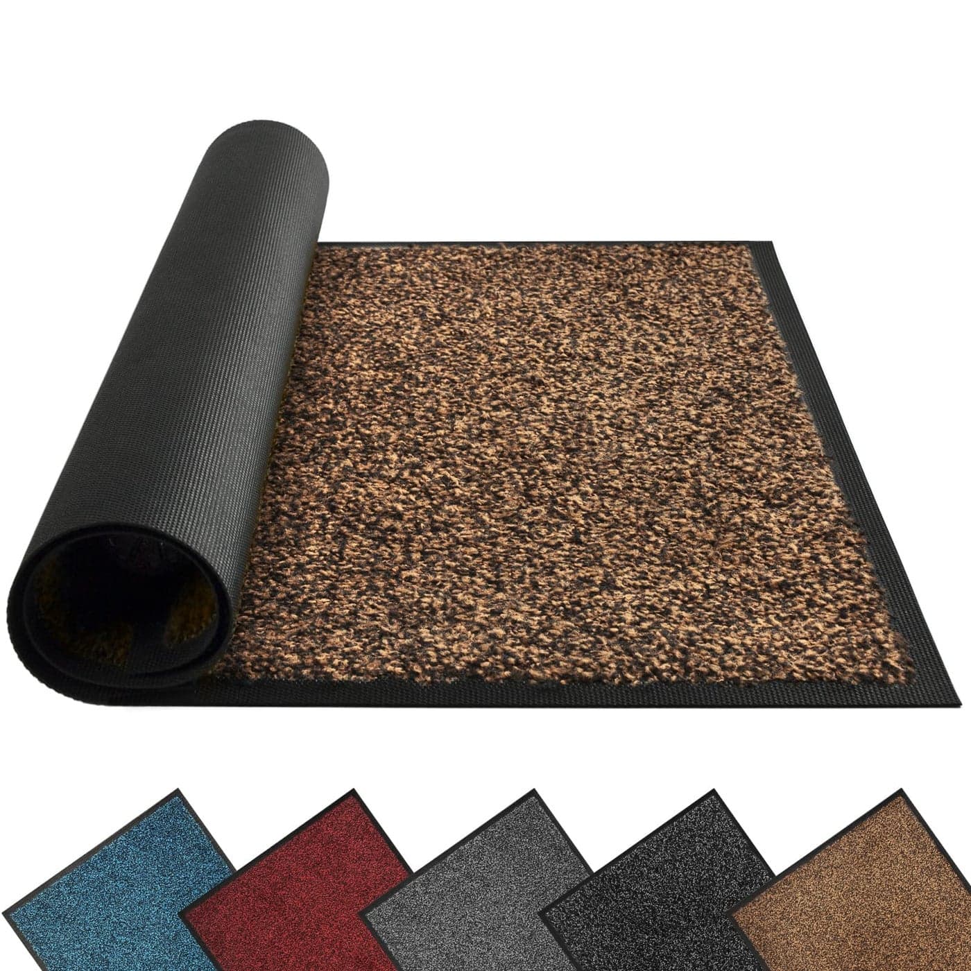Mibao Front Door Mat Dirt Trapper Welcome Mat for Outdoor Indoor NonSlip Waterproof Doormat Durable Machine Washable Low Profile Entry Rug for Back Door Outside Patio Porch 48 x 24 Brown