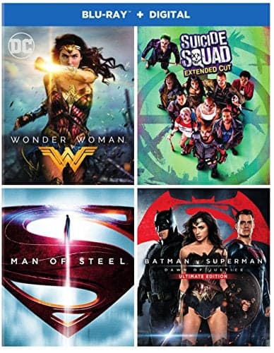 DC 4-Film Collection (Blu-ray/Wonder Woman/Suicide Squad: Ext Cut/Batman v Superman: DOJ UE/Man of Steel) (BD