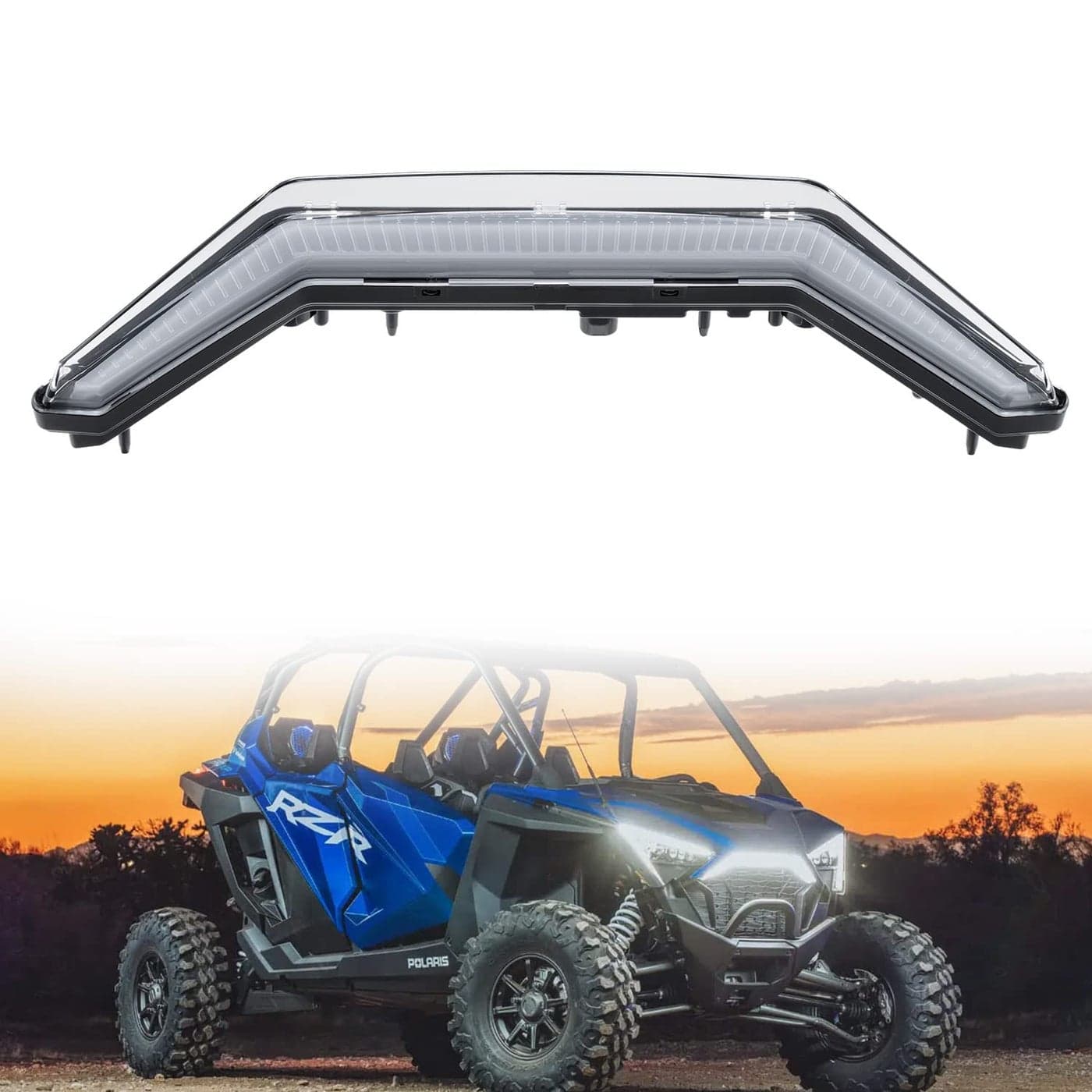 HAKA TOUGH Front Accent Light for Polaris RZR Turbo PRO R XP Ultimate Sport Premium LE 4 2020 2021 2022 2023 2024 Front Fascia LED Center Grill Signature Light Accessories Replace OEM 28843461PC