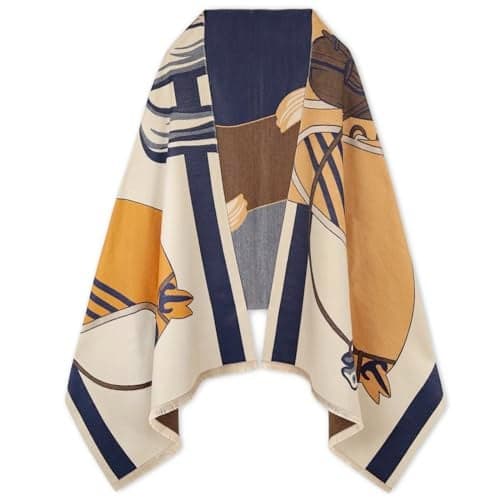EXTREE Scarfs for Women Pashmina Silky Shawl Wrap for Evening Dressing Blanket Open Front Poncho Cape