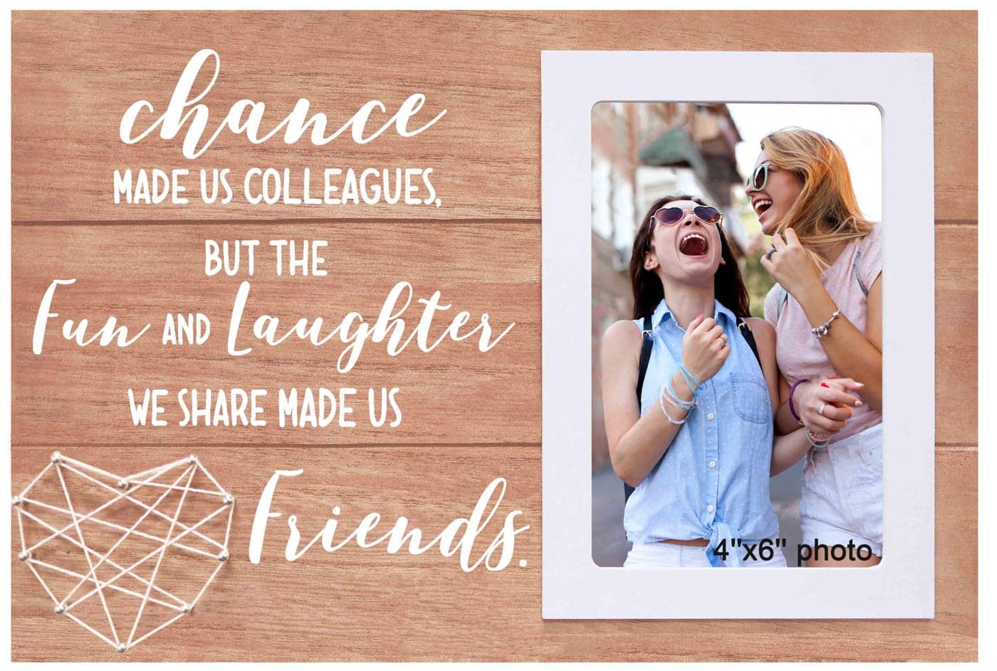 Retirement Gift New Job Wooden Handmade Picture Photo Frame Fits 6"x 4" Photo Going Away Goodbye Farewell Leaving Colleagues Gift Boss Coworker Friend Team Member Present Chance Made Us Colleagues