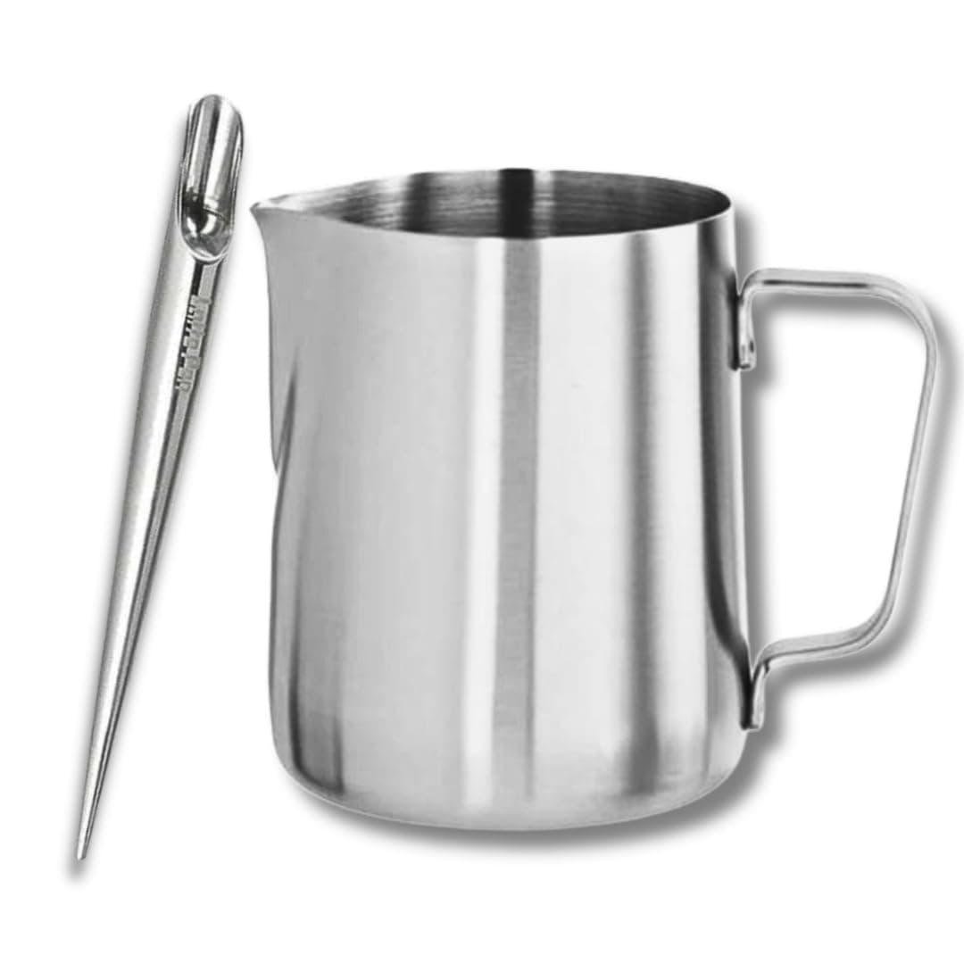 Bean Bliss Milk Frothing Pitcher 350ml12Oz with Coffee Latte Art Pen 304 Stainless Steel Milk Pitcher Jug for Latte Art Cappuccino Steaming Barista Tools for Coffee Decoration