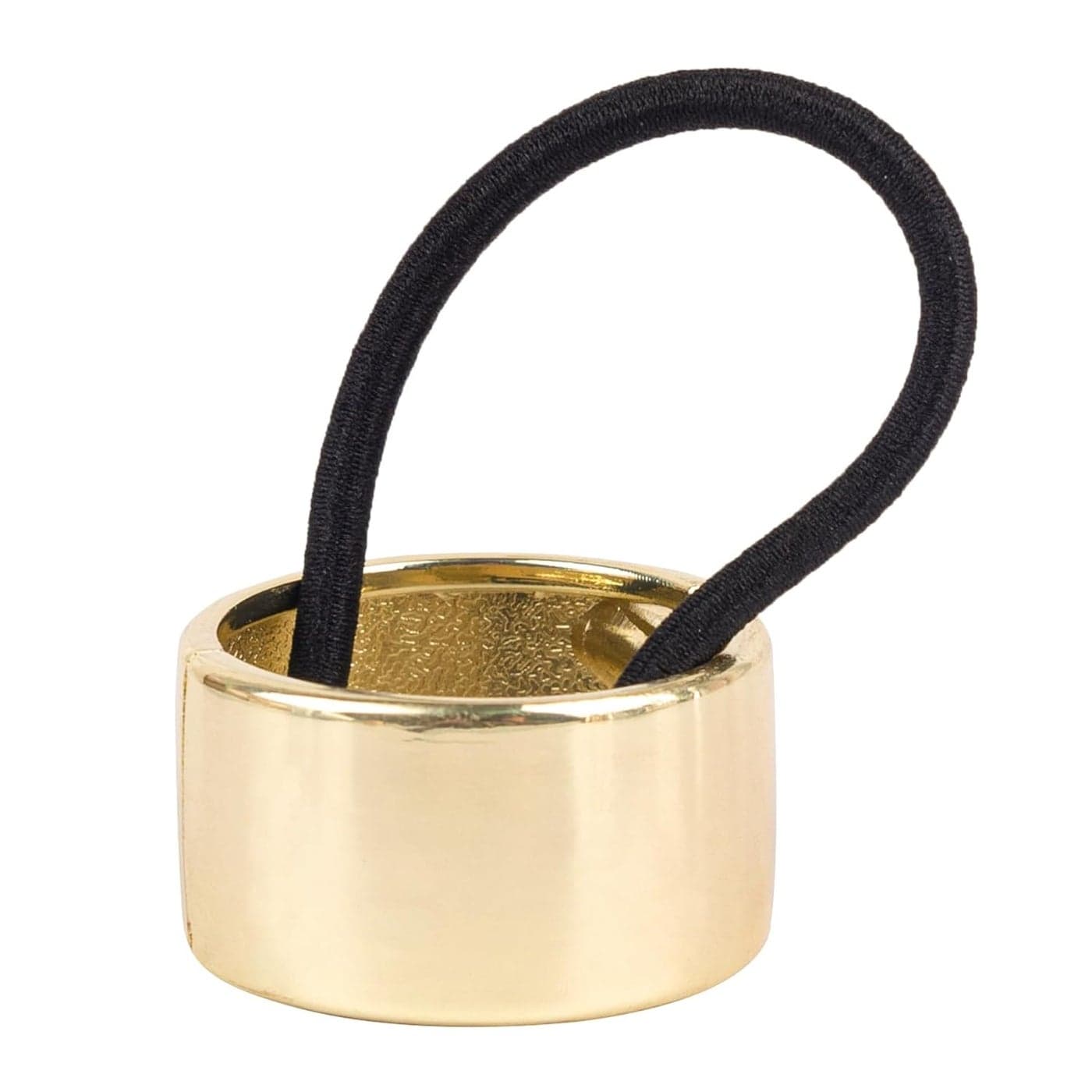 Framendino Gold Metal Circle Hair Cuff Ponytail Holder Elastic Ties for Accessories