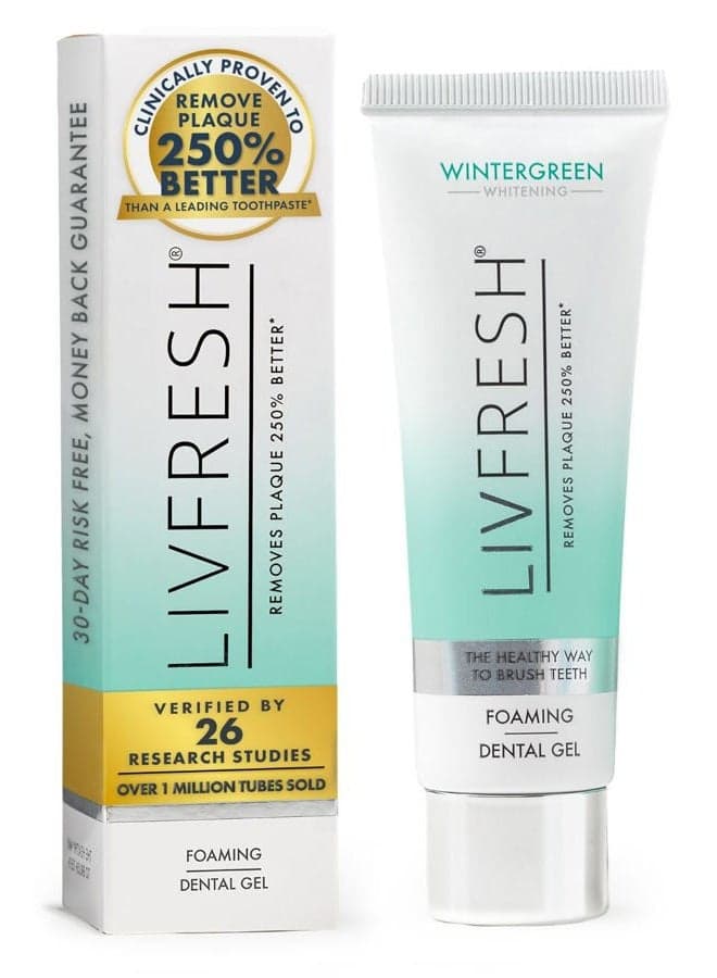 Toothpaste Gel, Clinically Proven to Remove Plaque 250% Better, Improves Gum Health 190% Better, Prevents & Reduces Tartar, Freshens Breath, SLS Free Dental Gel, Wintergreen