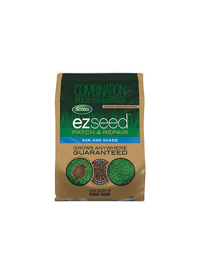 Scotts EZ Seed Patch & Repair Sun and Shade Mulch, Grass Seed, Fertilizer Combination for Bare Spots and Repair, 20 lb