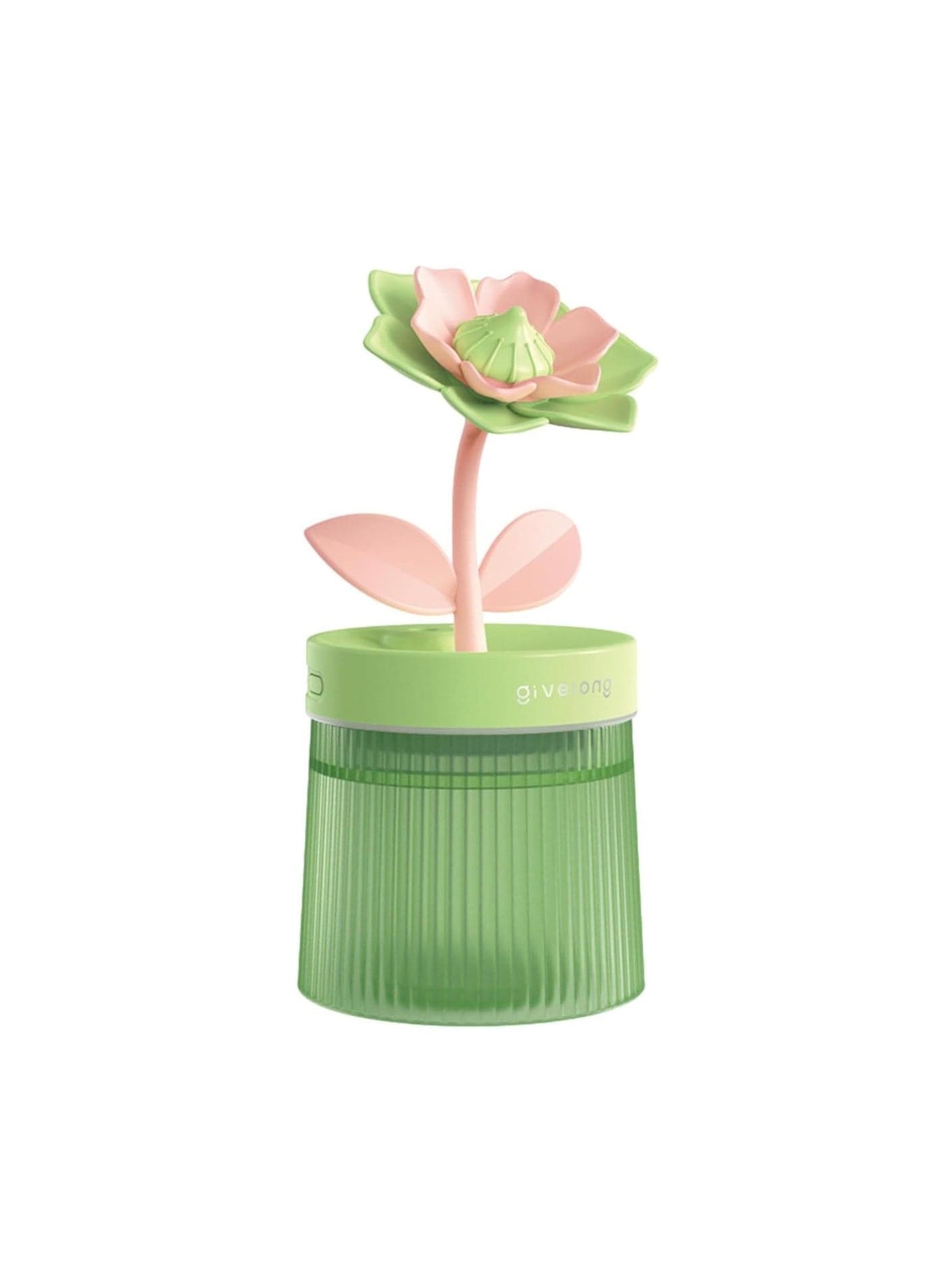Cute Mini Humidifier for Bedroom, Auto Off Desktop Humidifier Small Size 260ml with Flowers, Cool Mist, 7 Color Night Light, Quiet, Portable Ultrasonic Humidifier Essential Oil Diffuser for Plants Office Travel (Green Gardenia)