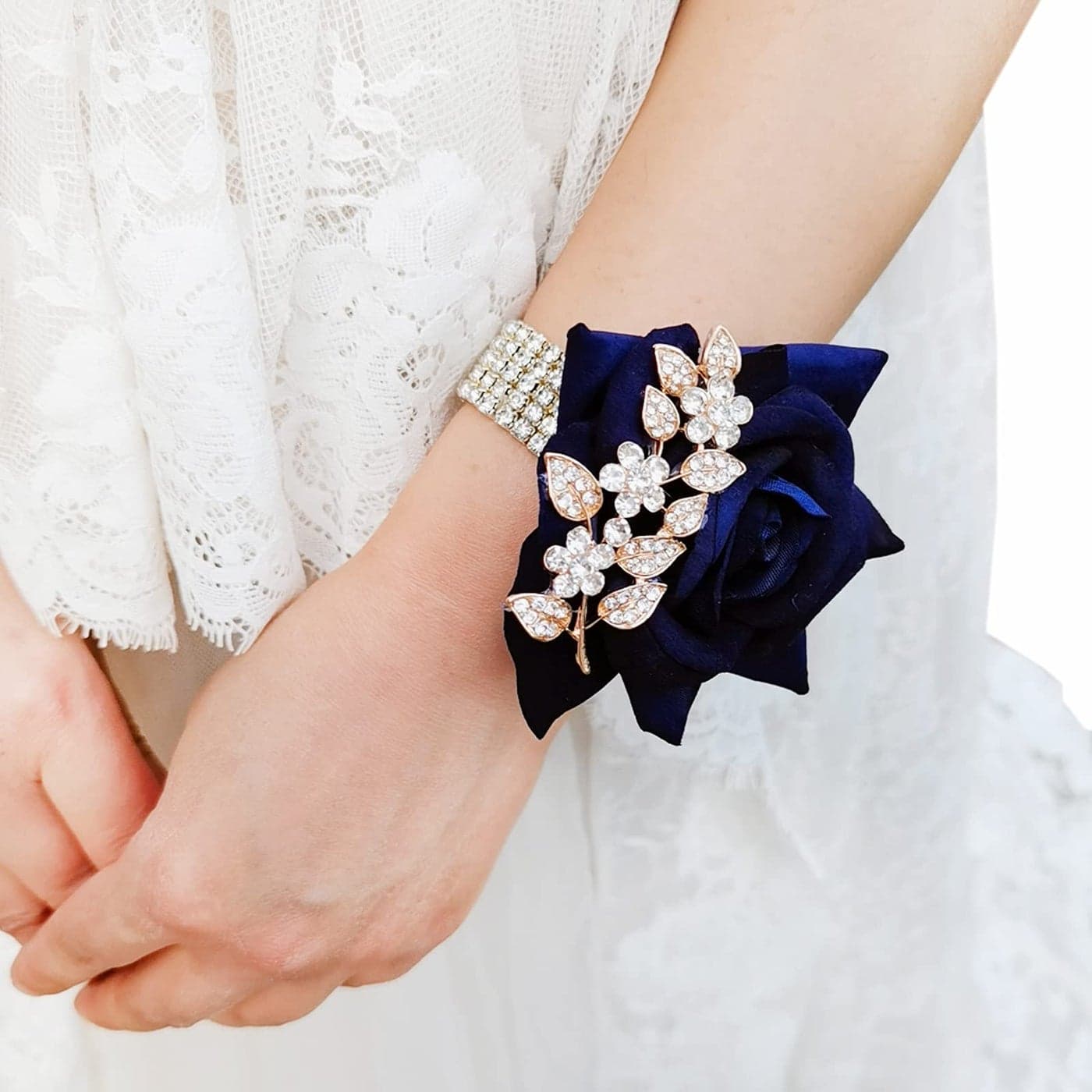 IFFO YIFUwedding Bride Water Drop Wine red Bouquet Navy Blue Wedding Luxury Jewelry Proposal Bridesmaid Groom Corsage Wrist Flower Decoration Burgundy Bouquet
