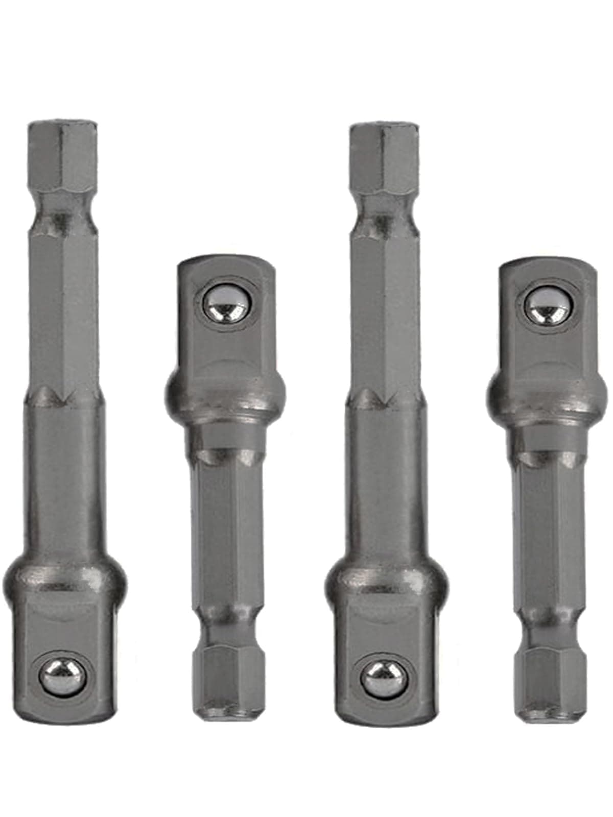 1/4 Hex to 3/8 Socket Adapter,1/4" Hex to 3/8" Square Socket Bit Adapter,Power Tool Replacement Part Adapter Suitable for Drill Driver Socket Driver Electric and Pneumatic Drill (4 Pieces)
