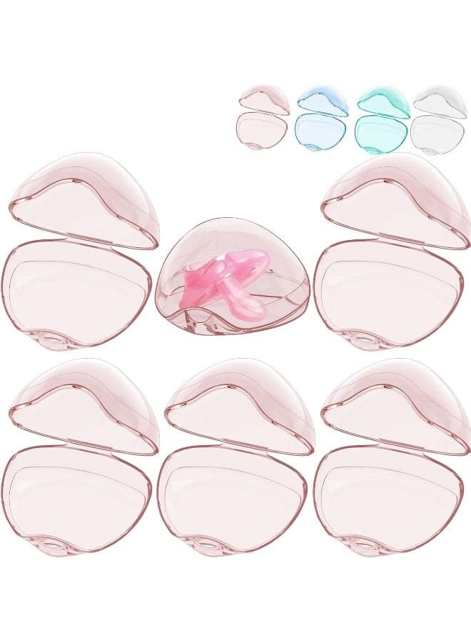 Smlpuame Pacifier Case, 6 Pack BPA Free Pacifier Holder Case, Transparent Container Box for Baby Binky