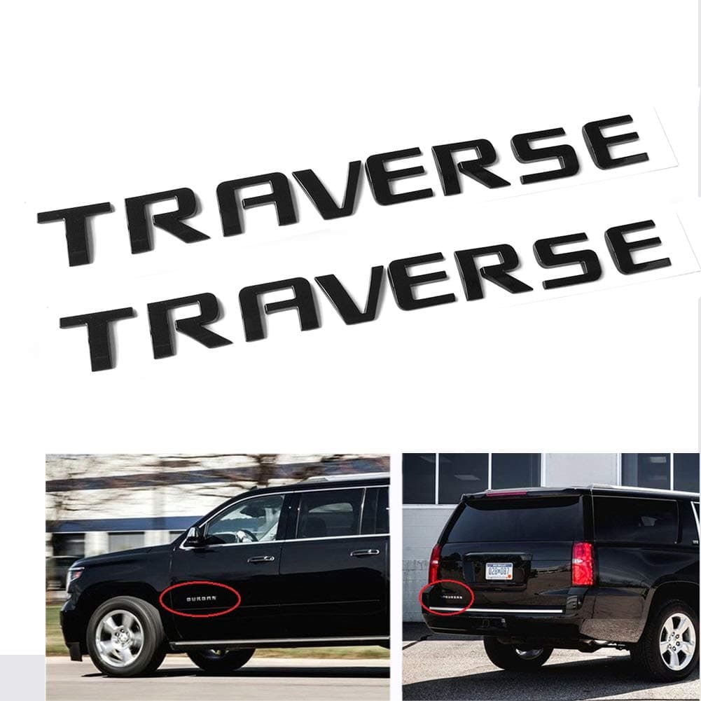 2Pack OEM Traverse Emblem Nameplate Letters 3D Logo Badge Compatible with Traverse 2Pack Black