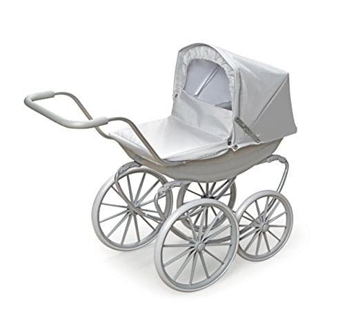 Badger Basket London Doll Stroller Stylish Toy Stroller for 18 Inch Dolls Adjustable Canopy Sturdy Handle Durable Design for Pretend Play and Doll Accessories Gray