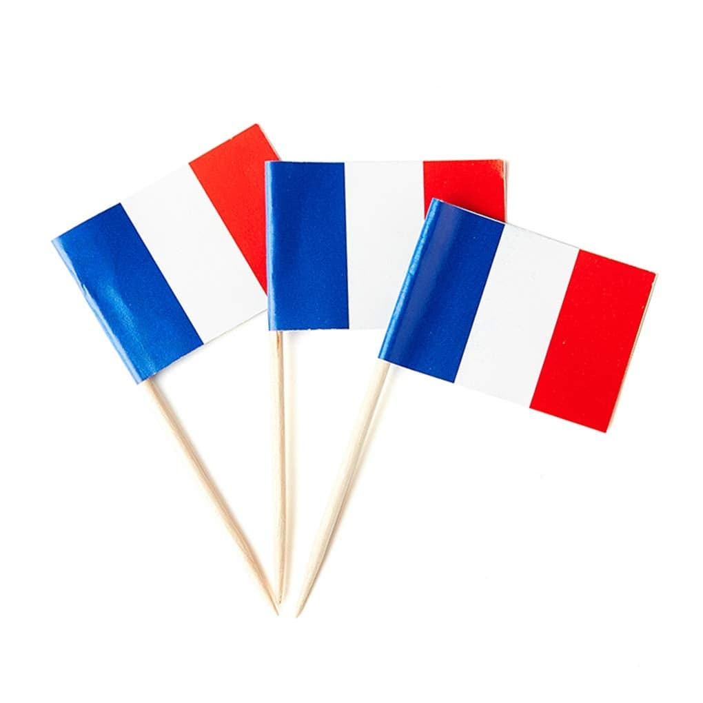 mflagperft France Flag French Small Toothpick Mini Stick Flags Decorations 100 pcs