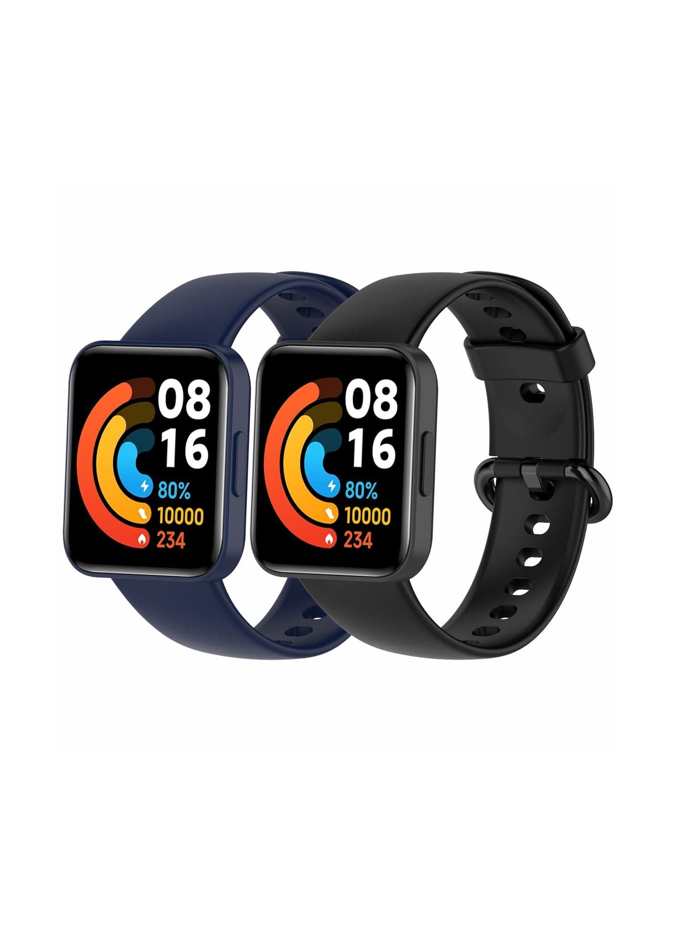 2 Straps Compatible with Redmi Watch 2 Lite POCO Watch Xiaomi Mi Watch 2 Lite Silicone Strap for Men, Women