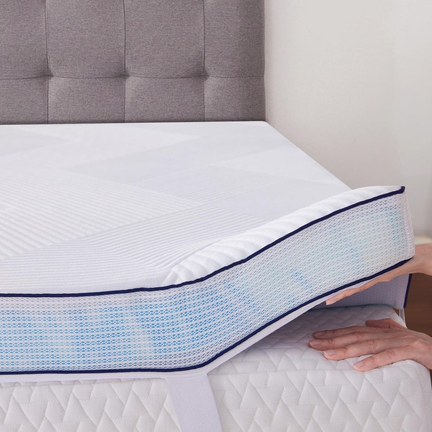 SOOSLEEPY 3 Inch Memory Foam Mattress Topper Twin Size Ventilated Breathable Cooling Mattress Pad with Removable Soft Cover Portable Bed Topper for Back Pain and Pressure Relief CertiPURUS Certified