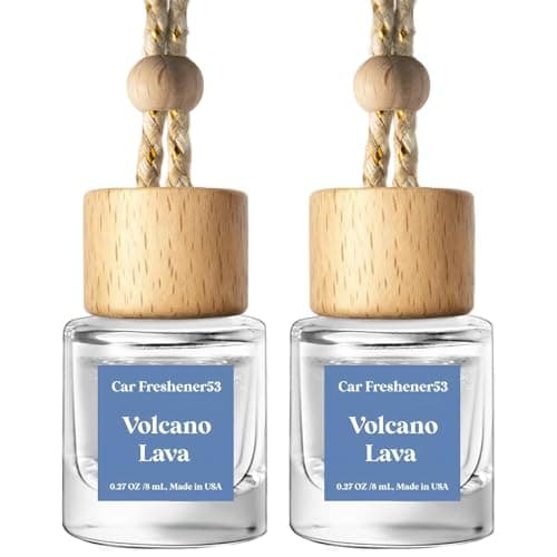 C Classy Hanging Car Air Freshener 2 Pack Voleano Lava Essential Oil Diffuser LongLasting Fragrance Cute Glass Bottle Car Accessories for Women Men Made in USA