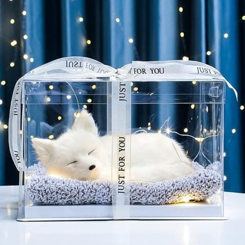 YJHWLF Adorable Soft Fox Plush Gifts 7 Inches Stuffed Animal Plush Send Beautiful Square Gift Bag Cute Toy Gift for Boys and GirlsChristmas Birthday Fox Small 7 in