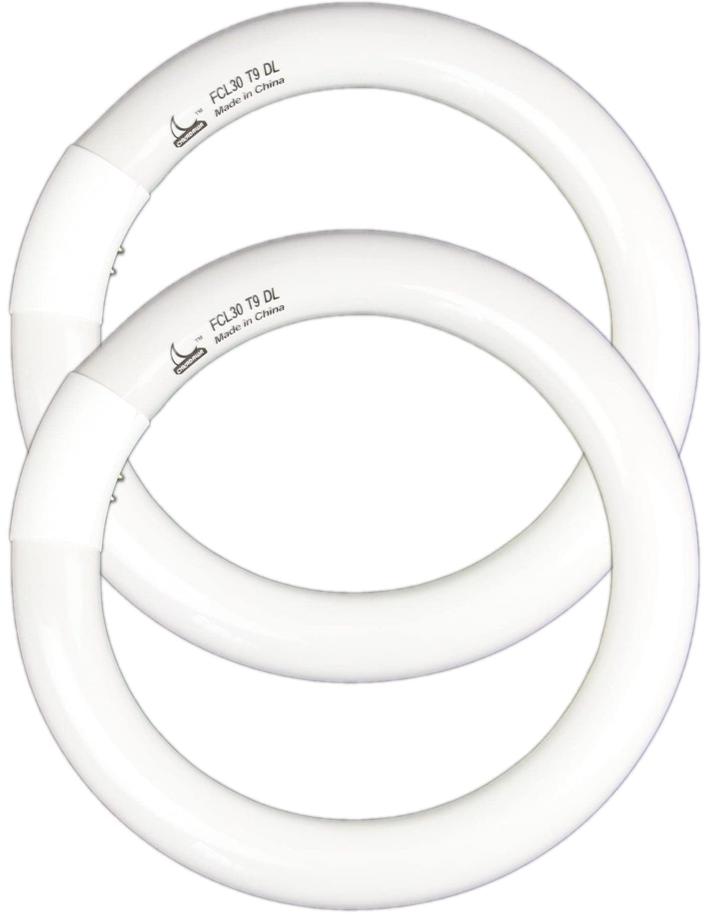 CHKADAWA FC9T9 9 inch Circline Light Bulbs T9 30W, FCL30 Circular Fluorescent Lamp Round 30 Watts Bulb Replacement for Ceiling Fan Fixture, Daylight DL 6500K, G10q 4 Pin Base, 2 Pack