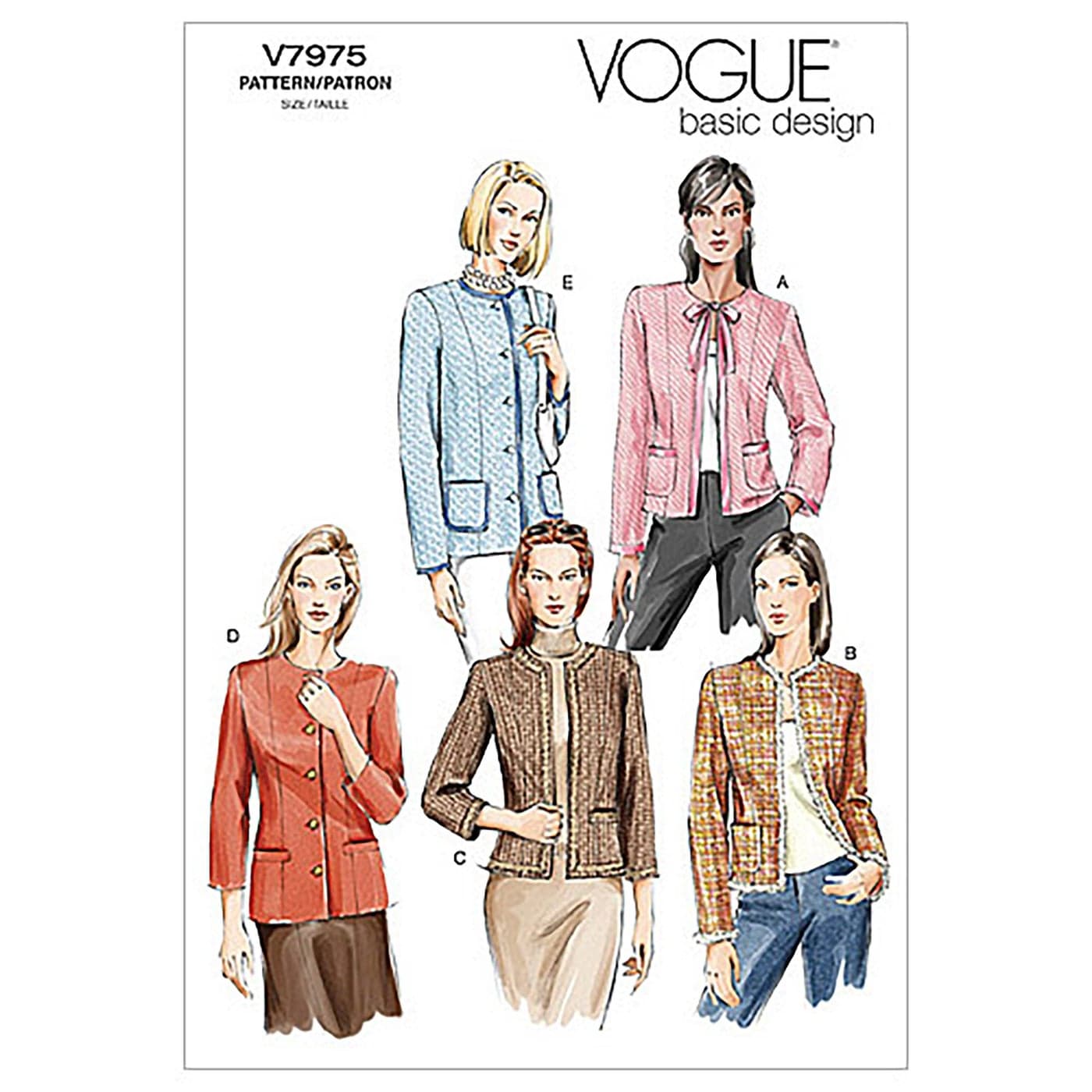Vogue Patterns V7975 Size D 121416 Misses Petite Jacket