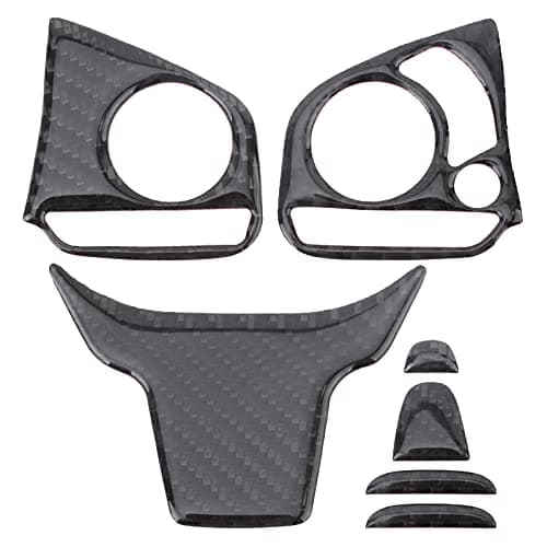 AUTOKAY Real Carbon Fiber Steering Wheel Cover Trim Fits for Honda Civic Sedan 2016-2020