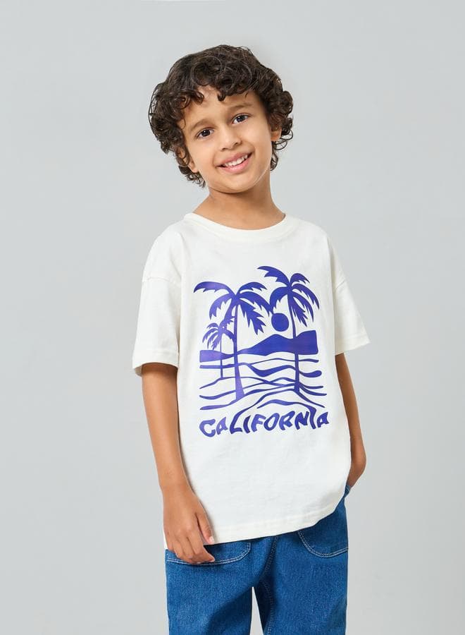 Boys California Print Oversized T-Shirt