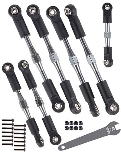RCMYou Aluminum Turnbuckles Camber Links Upgrades Part for 110 Slash 2WDStampede 2WDRustler 2WDBandit 2WD Alloy Turnbuckles Camber Links Hops UpTitanium