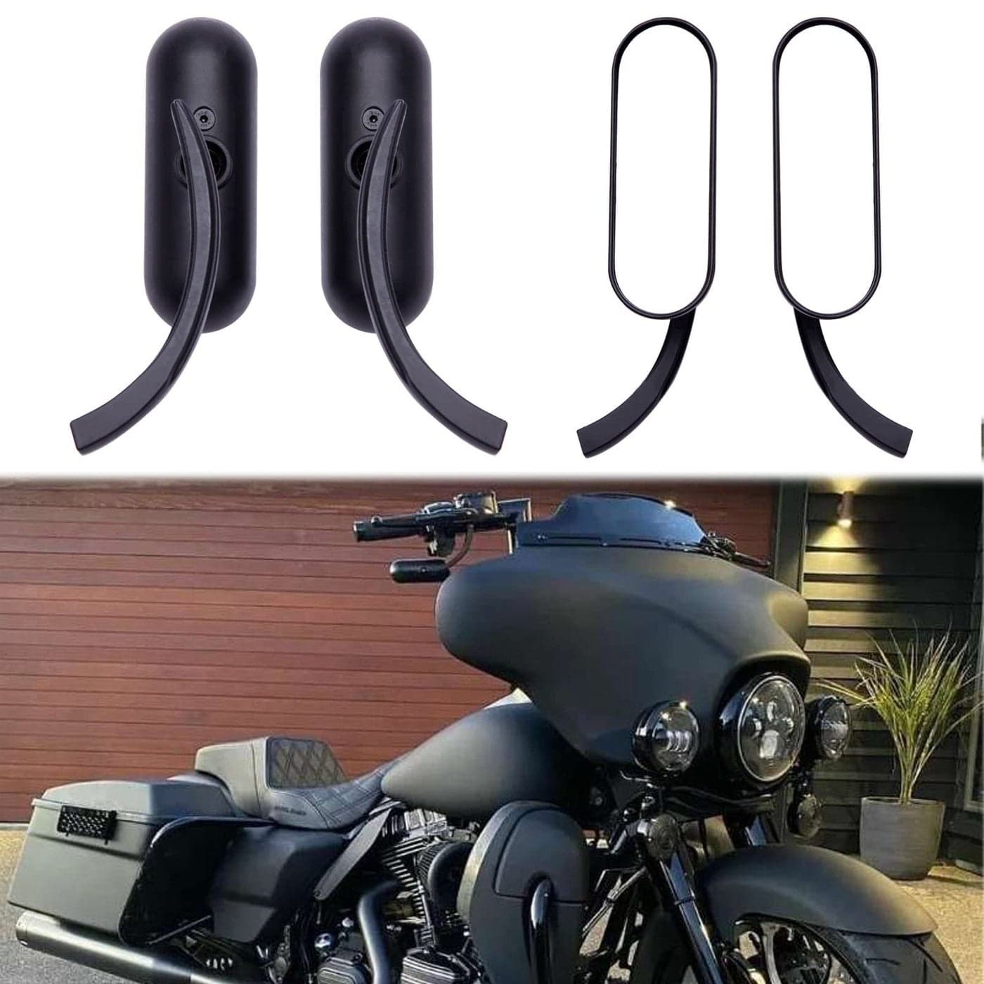 8mm 10mm Motorcycle Mini Black Sportster Mirrors Compatible with Honda Suzuki Harley Road King Street Electra Glide Road Glide Dyna Softail Rearview 19822018 2019 2020 Black1