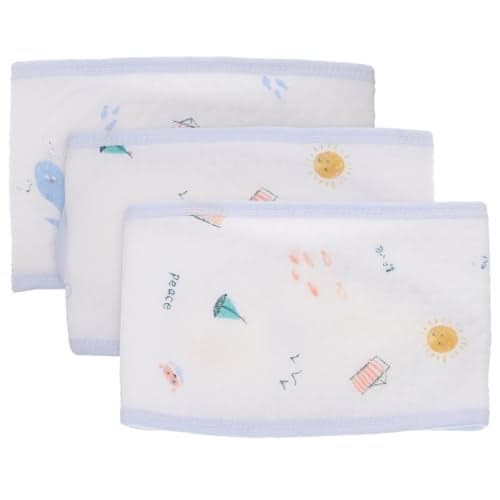ULTNICE Baby Belly Bands 3-Pack Soft Printed Newborn Umbilical Cord Protector Infant Navel Belt Comfortable Waist Wrap for Indoor Outdoor Cold Weather