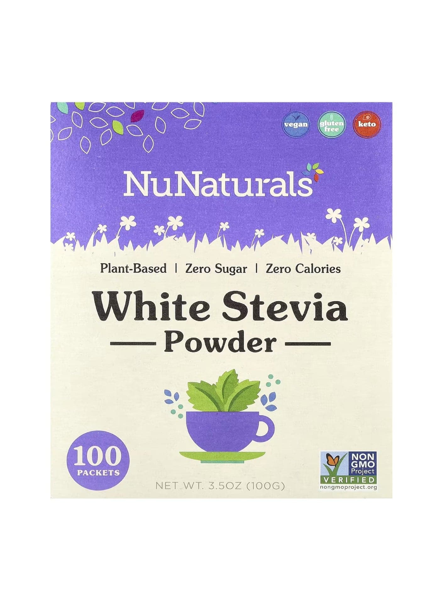 White Stevia Powder, 100 Packets, 3.5 oz (100 g)