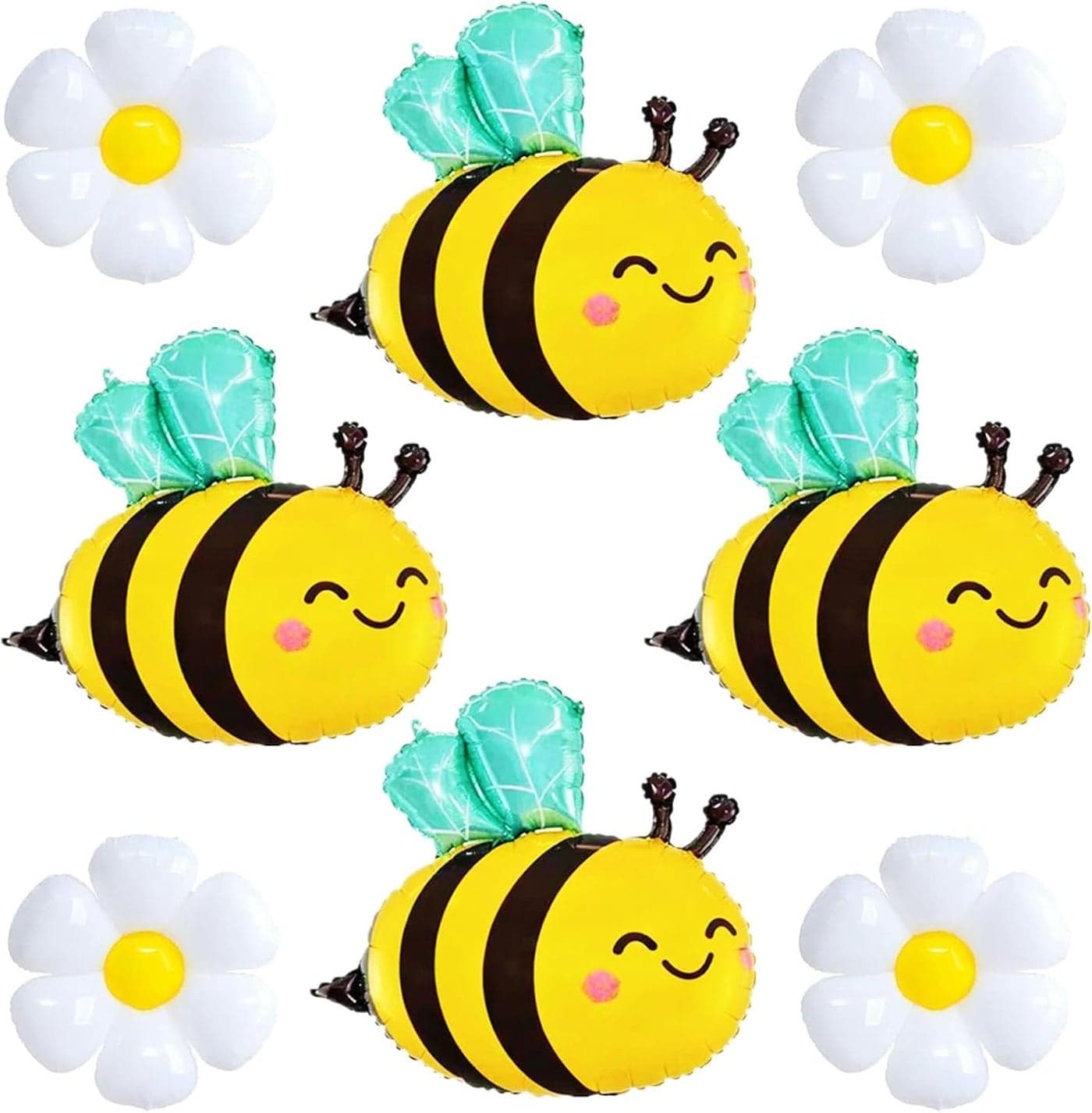 Toys Treasure We Deliver Smiles 8pcs Bee & Daisy Flower Foil Balloons Set Bee Themed Birthday Baby Shower Party Decorations Spring Garden Theme